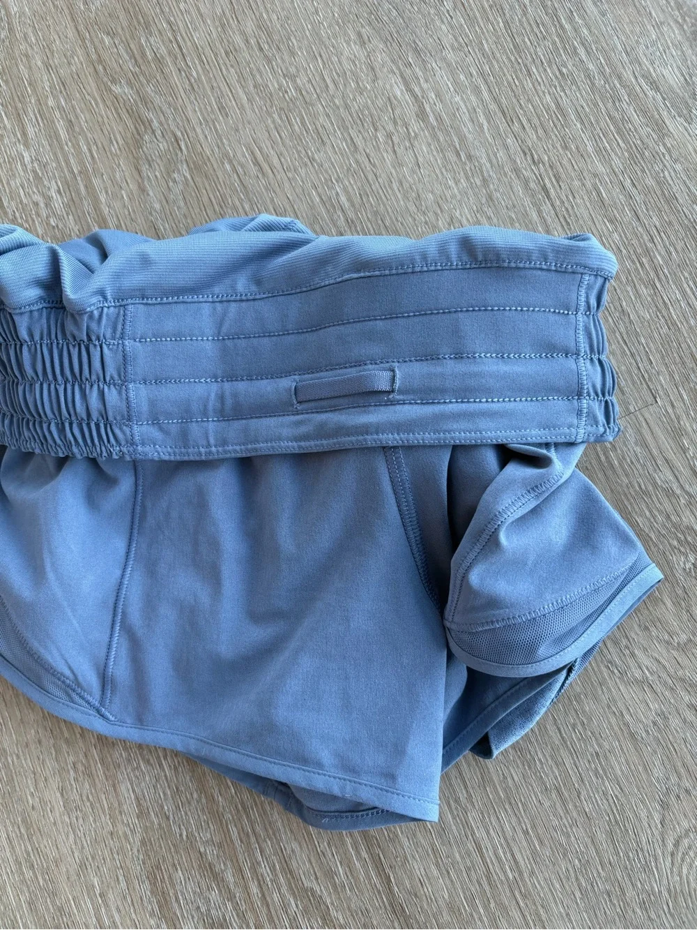 lululemon athletica Ruched High-Waist Athletic Shorts — Slate Blue